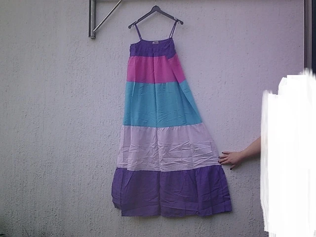 Vestido longo evasivo com faixas multicoloridas Tamanho G – photo 11